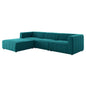 Bartlett Upholstered Fabric Upholstered Fabric 4-Piece Sectional Sofa, Fabric, Teal Blue, 20171