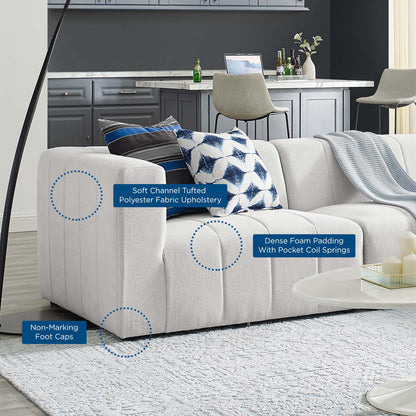 Bartlett Upholstered Fabric Upholstered Fabric 4-Piece Sectional Sofa, Fabric, Ivory White, 20173