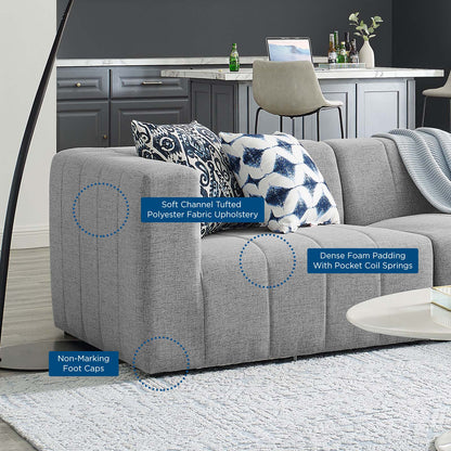 Bartlett Upholstered Fabric Upholstered Fabric 4-Piece Sectional Sofa, Fabric, Light Grey Gray, 20174