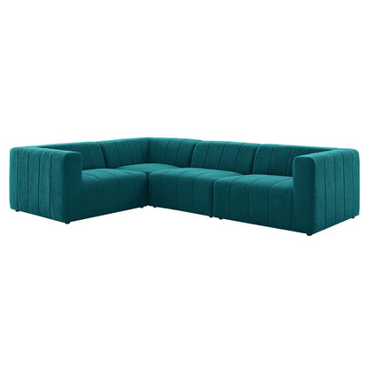 Bartlett Upholstered Fabric Upholstered Fabric 4-Piece Sectional Sofa, Fabric, Teal Blue, 20175