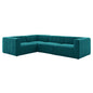 Bartlett Upholstered Fabric Upholstered Fabric 4-Piece Sectional Sofa, Fabric, Teal Blue, 20175