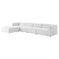 Bartlett Upholstered Fabric Upholstered Fabric 5-Piece Sectional Sofa, Fabric, Ivory White, 20177