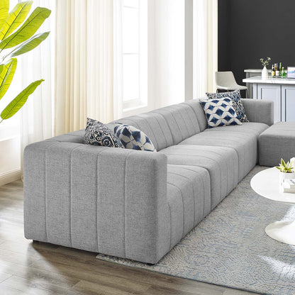 Bartlett Upholstered Fabric Upholstered Fabric 5-Piece Sectional Sofa, Fabric, Light Grey Gray, 20178
