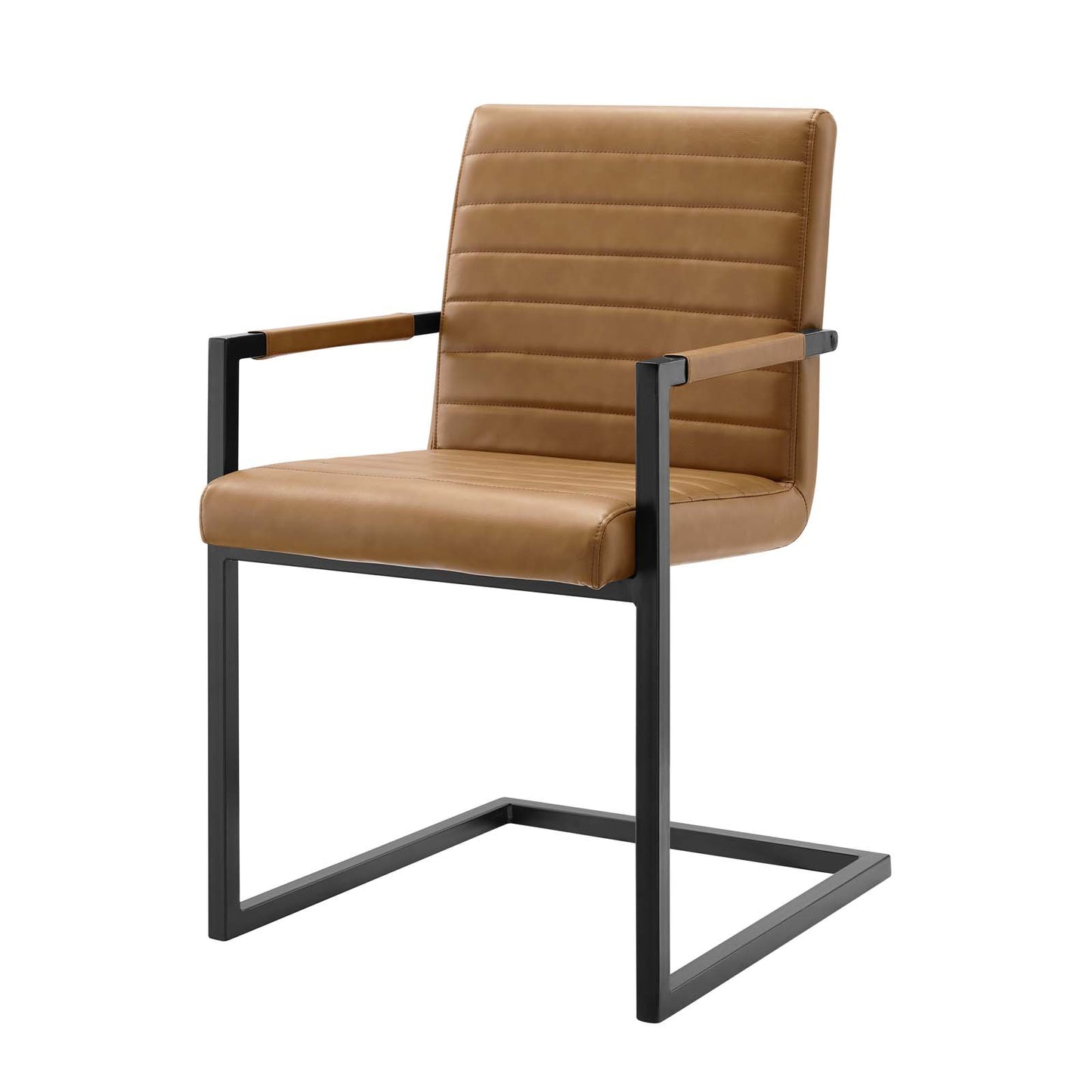 Savoy Vegan Leather Dining Chairs - Set of 2, Faux Vegan Leather, Tan, 20183