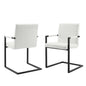Savoy Vegan Leather Dining Chairs - Set of 2, Faux Vegan Leather, White, 20184
