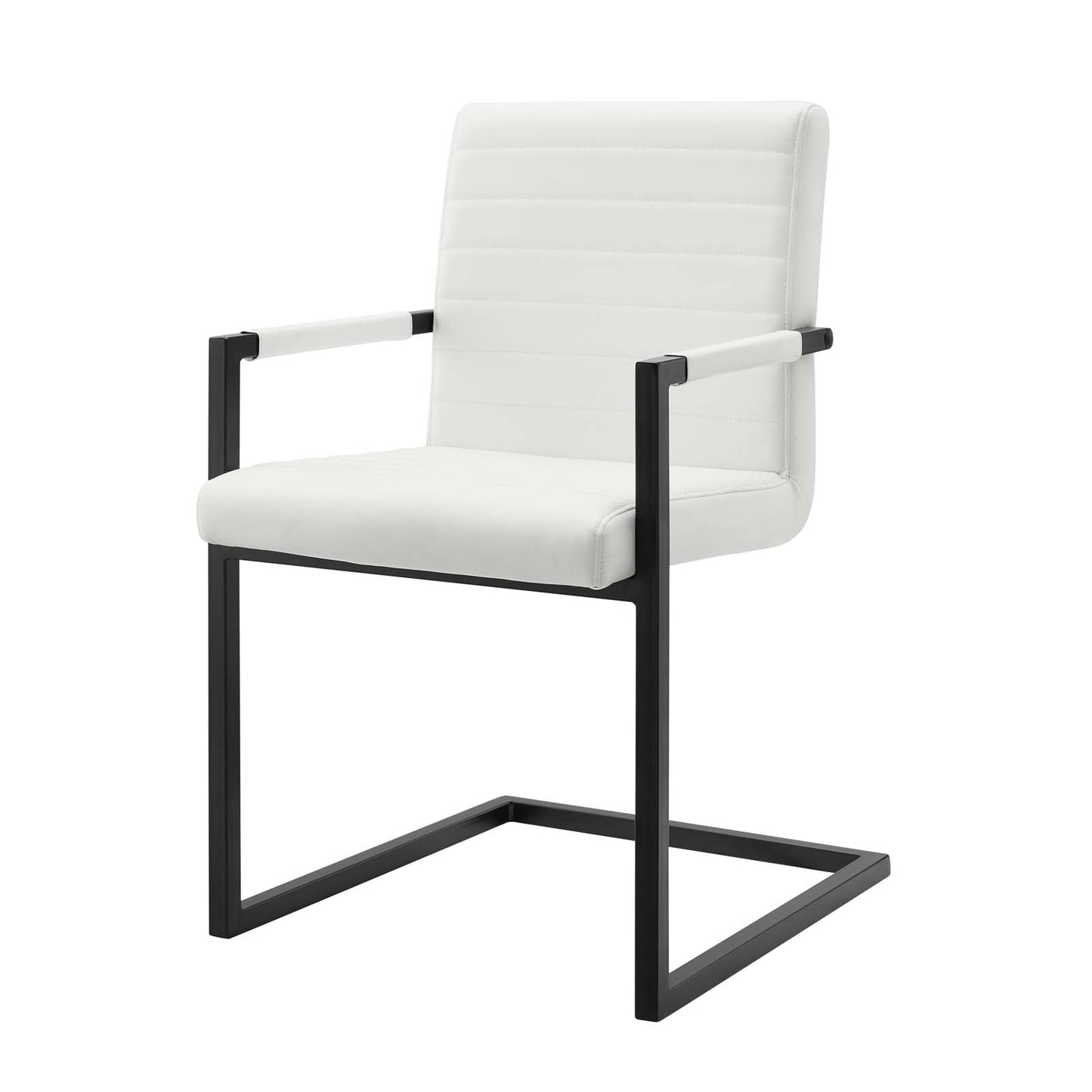 Savoy Vegan Leather Dining Chairs - Set of 2, Faux Vegan Leather, White, 20184