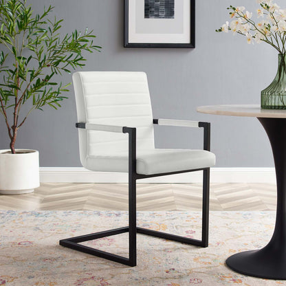 Savoy Vegan Leather Dining Chairs - Set of 2, Faux Vegan Leather, White, 20184