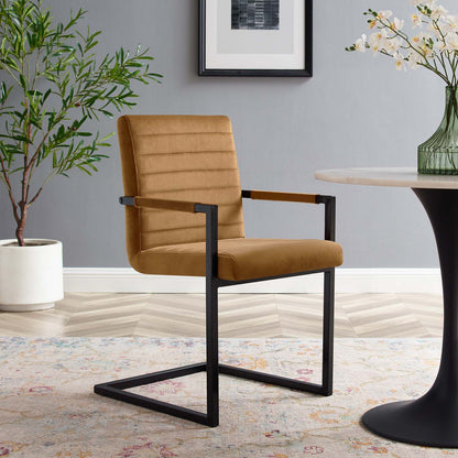 Savoy Performance Velvet Dining Chairs - Set of 2, Velvet, Brown, 20185