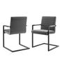 Savoy Performance Velvet Dining Chairs - Set of 2, Velvet, Grey Gray, 20187
