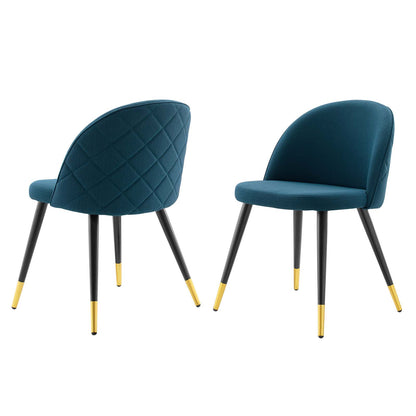 Cordial Upholstered Fabric Dining Chairs - Set of 2, Fabric, Navy Blue, 20189