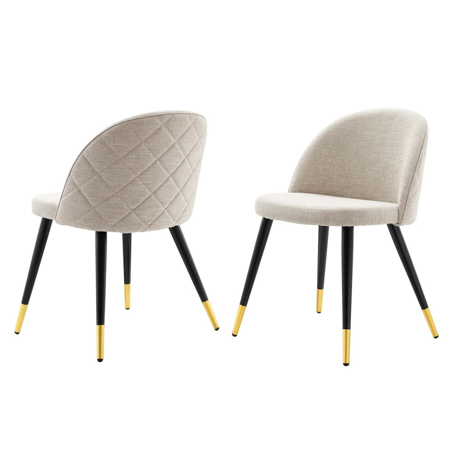 Cordial Upholstered Fabric Dining Chairs - Set of 2, Fabric, Beige, 20190