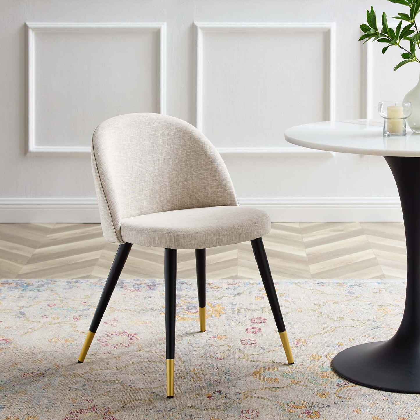 Cordial Upholstered Fabric Dining Chairs - Set of 2, Fabric, Beige, 20190