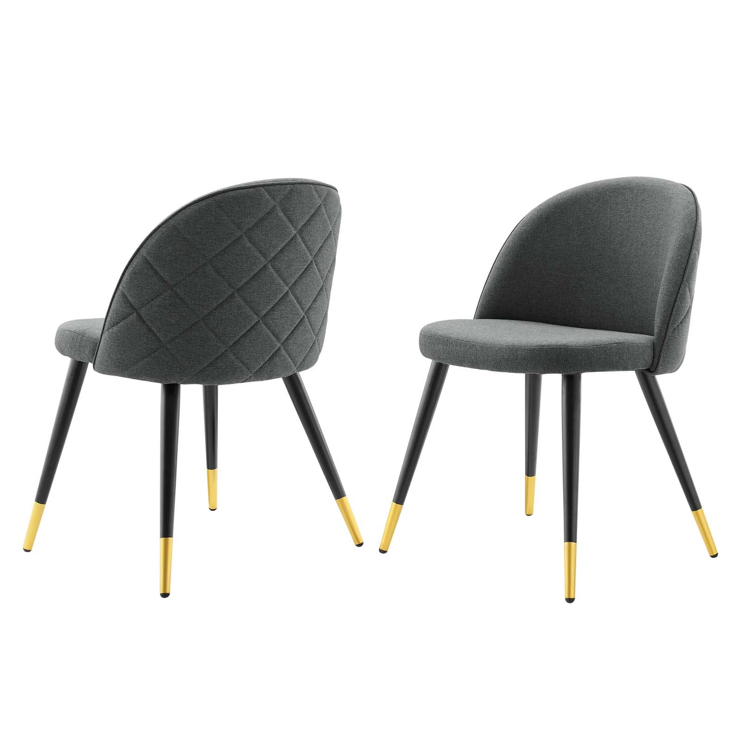 Cordial Upholstered Fabric Dining Chairs - Set of 2, Fabric, Grey Gray, 20191