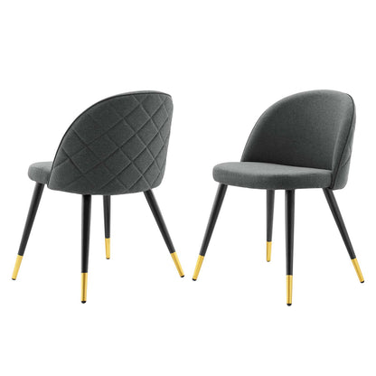 Cordial Upholstered Fabric Dining Chairs - Set of 2, Fabric, Grey Gray, 20191