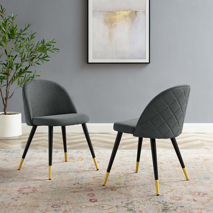 Cordial Upholstered Fabric Dining Chairs - Set of 2, Fabric, Grey Gray, 20191