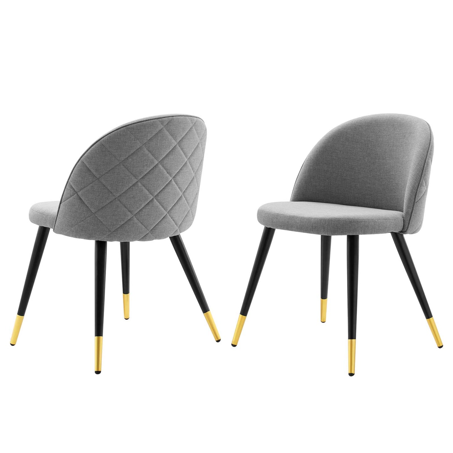 Cordial Upholstered Fabric Dining Chairs - Set of 2, Fabric, Light Grey Gray, 20192
