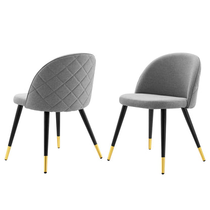 Cordial Upholstered Fabric Dining Chairs - Set of 2, Fabric, Light Grey Gray, 20192