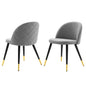 Cordial Upholstered Fabric Dining Chairs - Set of 2, Fabric, Light Grey Gray, 20192