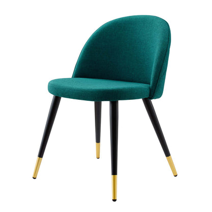 Cordial Upholstered Fabric Dining Chairs - Set of 2, Fabric, Teal Blue, 20193