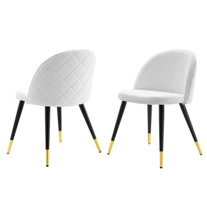 Cordial Upholstered Fabric Dining Chairs - Set of 2, Fabric, White, 20194