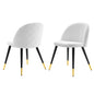 Cordial Upholstered Fabric Dining Chairs - Set of 2, Fabric, White, 20194
