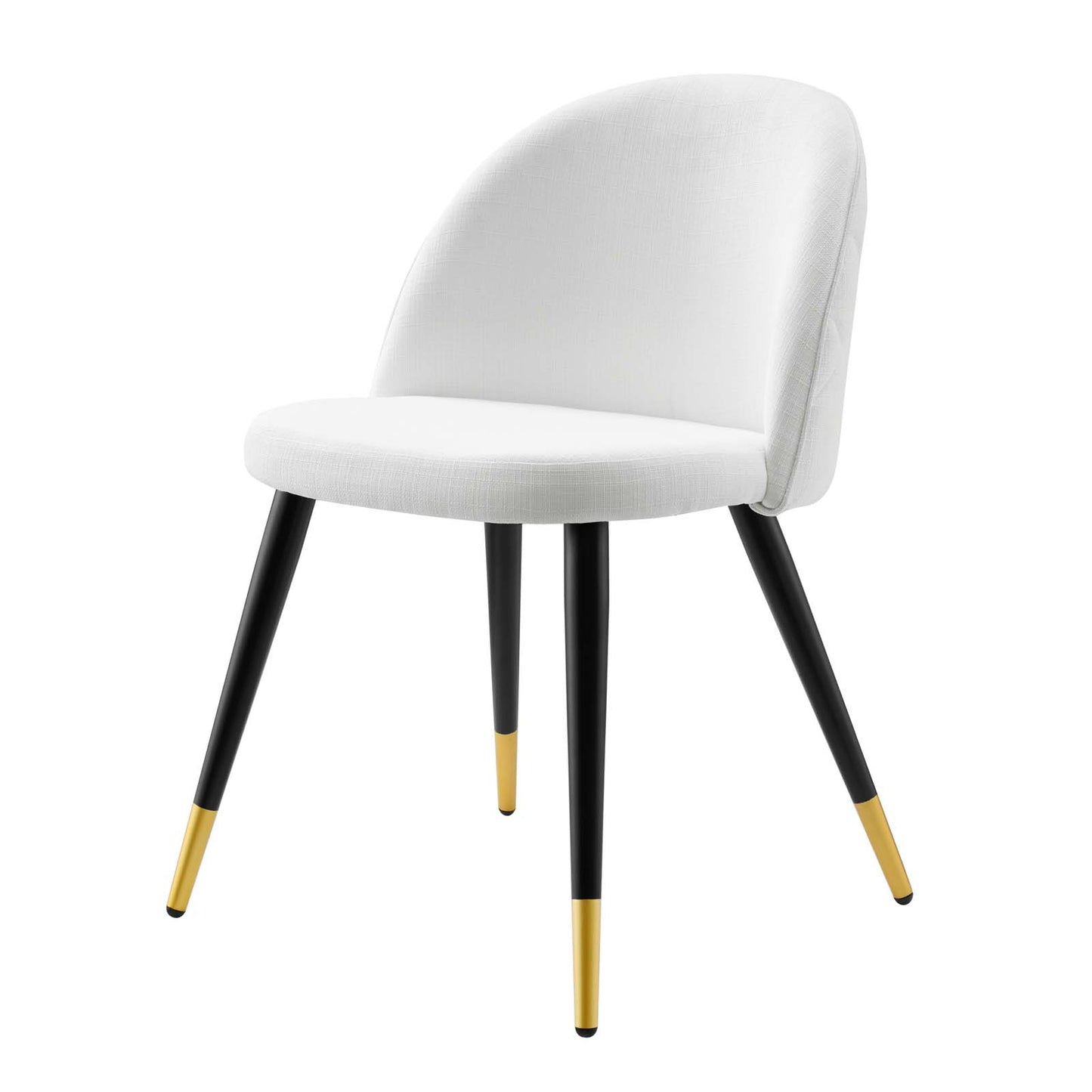 Cordial Upholstered Fabric Dining Chairs - Set of 2, Fabric, White, 20194