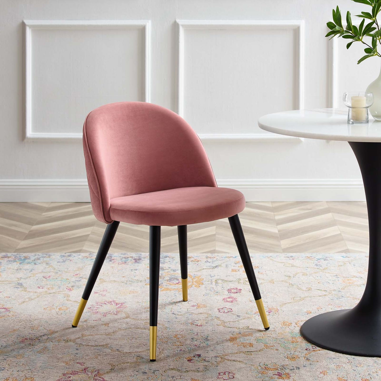 Cordial Performance Velvet Dining Chairs - Set of 2, Velvet, Pink, 20195