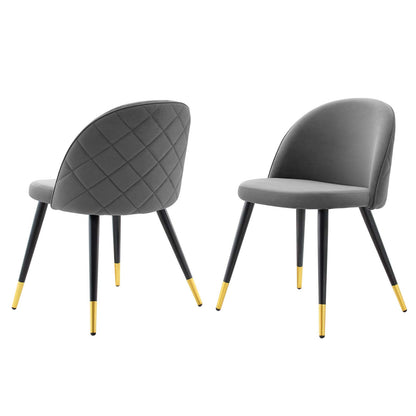 Cordial Performance Velvet Dining Chairs - Set of 2, Velvet, Grey Gray, 20196