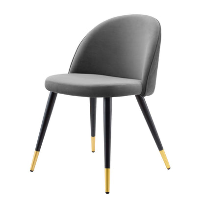 Cordial Performance Velvet Dining Chairs - Set of 2, Velvet, Grey Gray, 20196