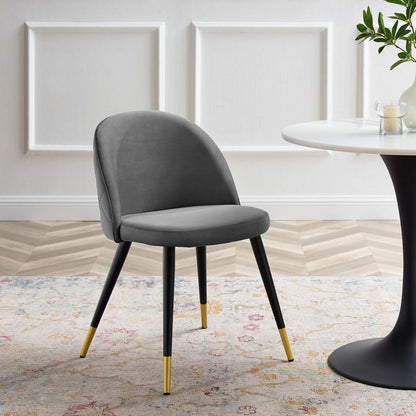 Cordial Performance Velvet Dining Chairs - Set of 2, Velvet, Grey Gray, 20196