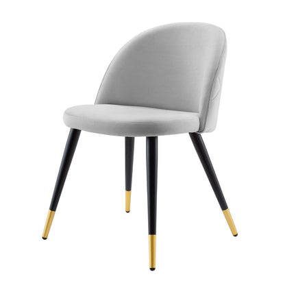 Cordial Performance Velvet Dining Chairs - Set of 2, Velvet, Light Grey Gray, 20197