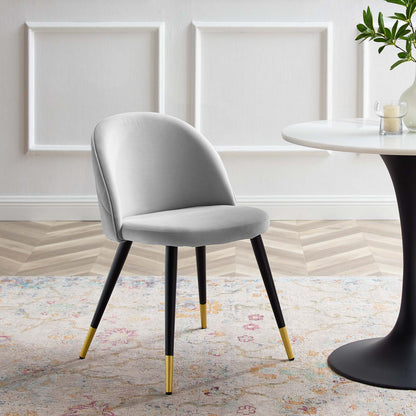 Cordial Performance Velvet Dining Chairs - Set of 2, Velvet, Light Grey Gray, 20197
