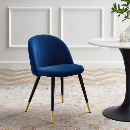 Cordial Performance Velvet Dining Chairs - Set of 2, Velvet, Blue Navy, 20199