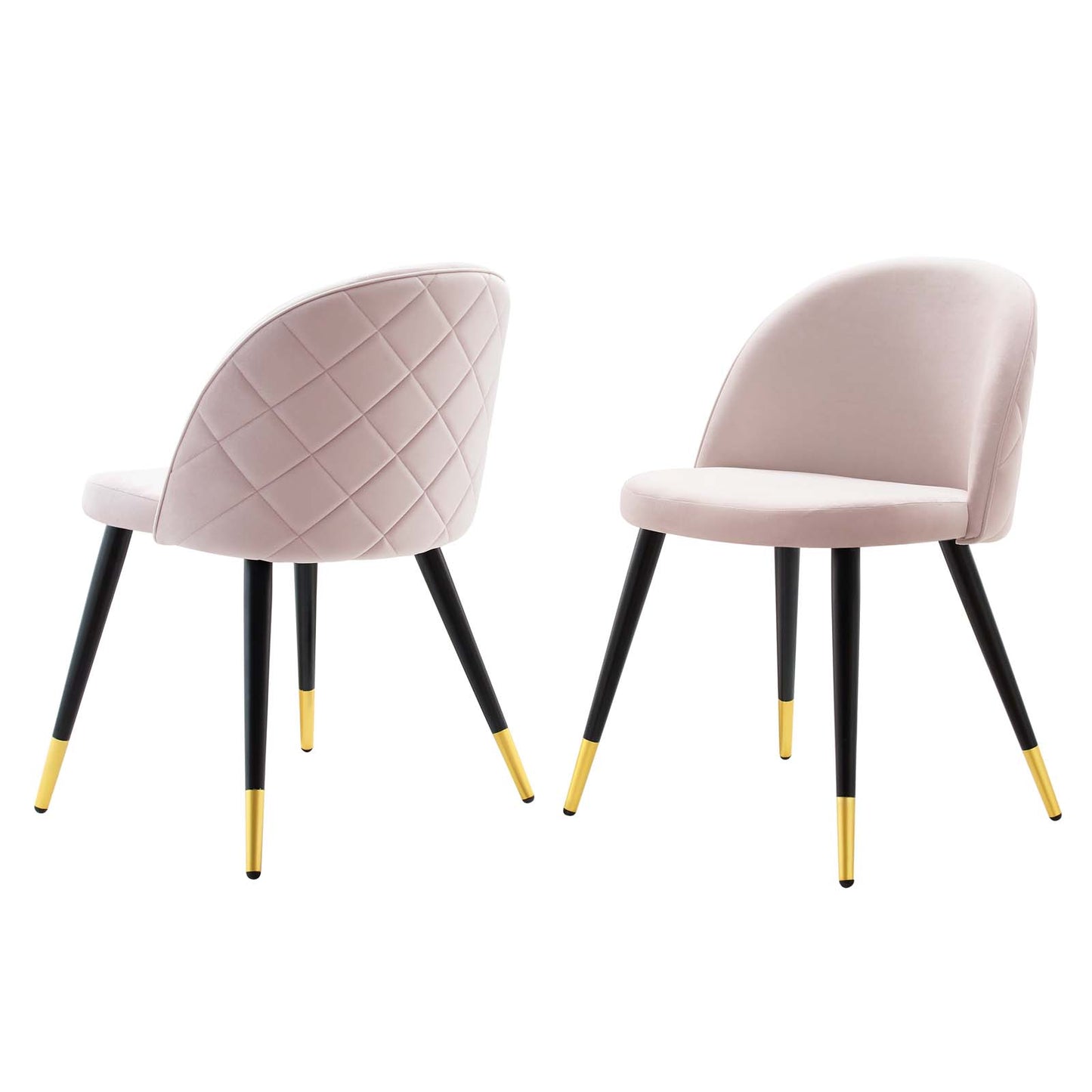 Cordial Performance Velvet Dining Chairs - Set of 2, Velvet, Pink, 20201