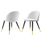 Cordial Performance Velvet Dining Chairs - Set of 2, Velvet, White, 20202