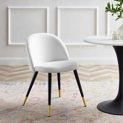 Cordial Performance Velvet Dining Chairs - Set of 2, Velvet, White, 20202