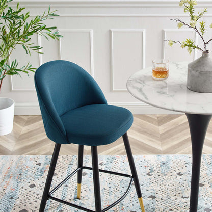 Cordial Fabric Bar Stools - Set of 2, Fabric, Metal, Navy Blue, 20203