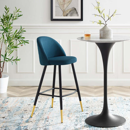 Cordial Fabric Bar Stools - Set of 2, Fabric, Metal, Navy Blue, 20203