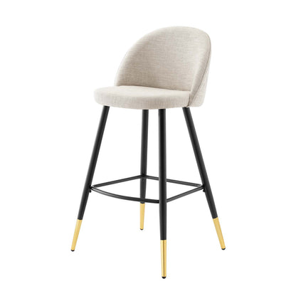 Cordial Fabric Bar Stools - Set of 2, Fabric, Metal, Beige, 20204