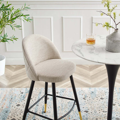Cordial Fabric Bar Stools - Set of 2, Fabric, Metal, Beige, 20204