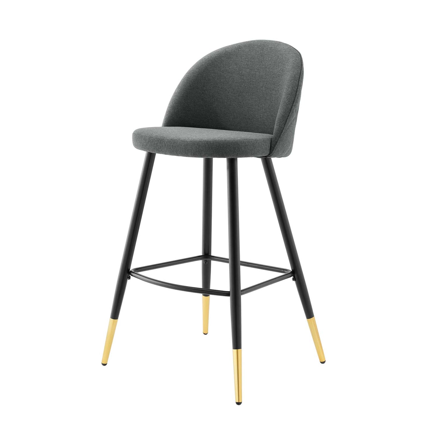 Cordial Fabric Bar Stools - Set of 2, Fabric, Metal, Grey Gray, 20205
