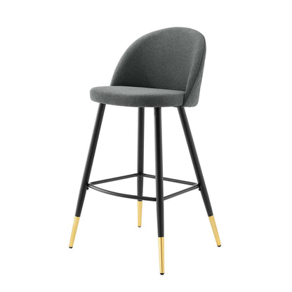 Cordial Fabric Bar Stools - Set of 2, Fabric, Metal, Grey Gray, 20205