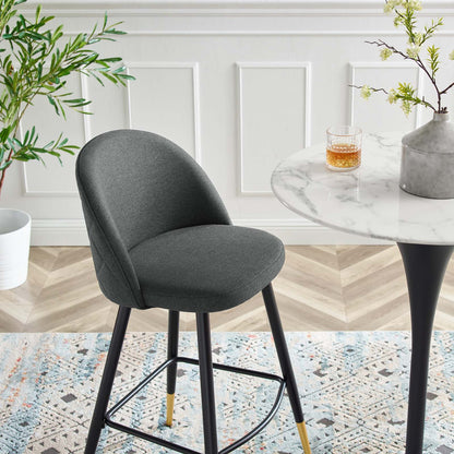 Cordial Fabric Bar Stools - Set of 2, Fabric, Metal, Grey Gray, 20205