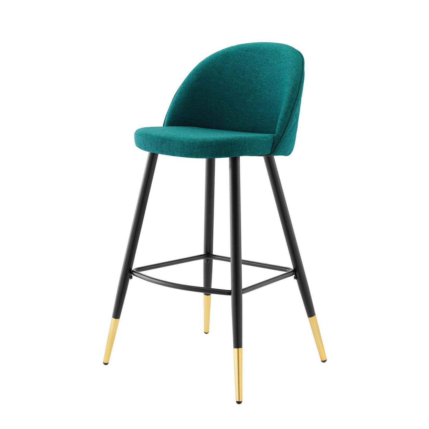 Cordial Fabric Bar Stools - Set of 2, Fabric, Metal, Teal Blue, 20207