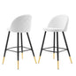 Cordial Fabric Bar Stools - Set of 2, Fabric, Metal, White, 20208