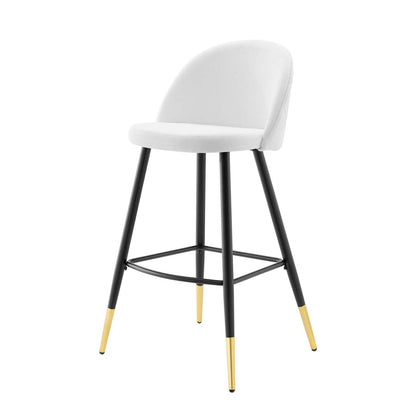 Cordial Fabric Bar Stools - Set of 2, Fabric, Metal, White, 20208