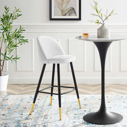 Cordial Fabric Bar Stools - Set of 2, Fabric, Metal, White, 20208