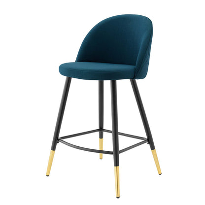 Cordial Fabric Counter Stools - Set of 2, Fabric, Metal, Navy Blue, 20217