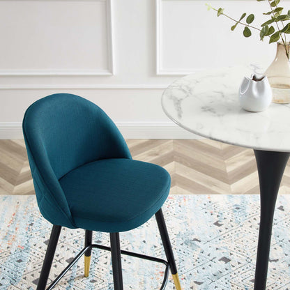 Cordial Fabric Counter Stools - Set of 2, Fabric, Metal, Navy Blue, 20217