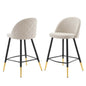 Cordial Fabric Counter Stools - Set of 2, Fabric, Metal, Beige, 20218